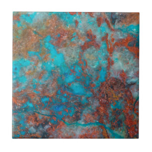 Blau und Rot Shattuckit Fliese