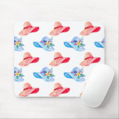Blau und Rot Sommer Hats Muster Mousepad (Mit Mouse)