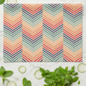 Blau und Rot Vintag Sporty Zickzack Geschirrtuch (Gefaltet)