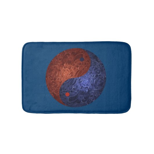 Blau und Rot Yang Bath Mat Badematte (Vorderseite)