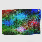 Blau- und rote Farbe mit grünem Schleim Golfhandtuch (Horizontal)