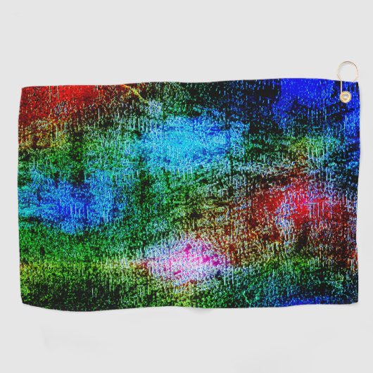 Blau- und rote Farbe mit grünem Schleim Golfhandtuch (Horizontal)