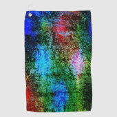 Blau- und rote Farbe mit grünem Schleim Golfhandtuch (Vorderseite)