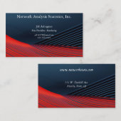 Blau- und rote Linien auf schwarzem Hintergrund Visitenkarte (Vorne/Hinten)