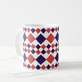 Blau- und rote Quadrate Kaffeetasse (Vorderseite Links)