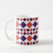 Blau- und rote Quadrate Kaffeetasse (Links)