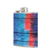 Blau und Rotes Holz Vintag #2 Flachmann (Links)
