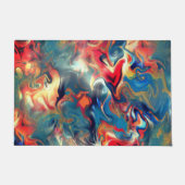 Blau- und Rottöne, digitale Satinfarbe Fußmatte (Vorderseite)