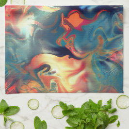 Blau- und Rottöne, digitale Satinfarbe Geschirrtuch