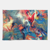 Blau- und Rottöne, digitale Satinfarbe Geschirrtuch (Horizontal)