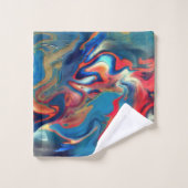 Blau- und Rottöne, virtuelle Satinfarbe Badhandtuch Set (Waschlappen)