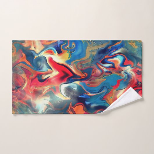 Blau- und Rottöne, virtuelle Satinfarbe Badhandtuch Set (Handtuch)