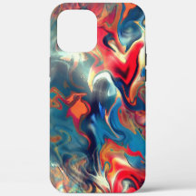 Blau- und Rottöne, virtuelle Satinfarbe