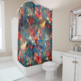 Blau- und Rottöne, virtuelle Satinfarbe Duschvorhang