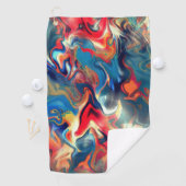 Blau- und Rottöne, virtuelle Satinfarbe Golfhandtuch (Insitu)