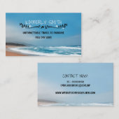 Blau und Sandy Beach Whimsical Visitenkarte (Vorne/Hinten)