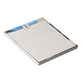 Blau und Schokolade Floral - Personalisiertes Mono Notizblock (angewinkelt)