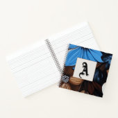 Blau und Schokolade Floral - Personalisiertes Mono Notizblock (Innenseite)