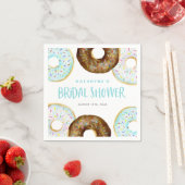 Blau und Schokolade Sprinkle Donuts Brautparty Serviette (Beispiel)