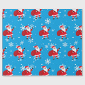 Blau und schönes Weihnachtswrapping Paper Geschenkpapier (Flach)