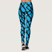 Blau und Schwarz Abstraktes Bio Webmuster Leggings (Rückseite)