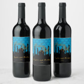 Blau und Schwarz, arabische Nächte Weinetikett (Flaschen)