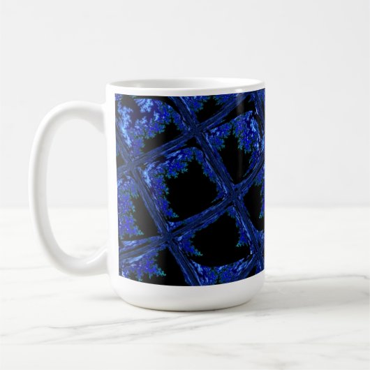 Blau- und Schwarz-Blockdesign Kaffeetasse (Links)