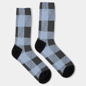 Blau und Schwarz Buffalo Kariert Socken (Rechts)