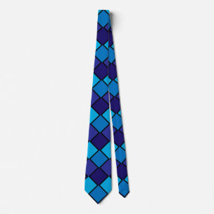 Blau und Schwarz Checked Necktie Krawatte