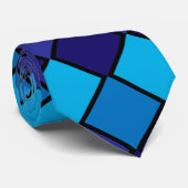 Blau und Schwarz Checked Necktie Krawatte (Gerollt)