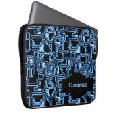 Blau und schwarz Computerzirkus Laptop-Sieb Laptopschutzhülle (Vorne Rechts)