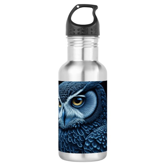Blau und Schwarz Edelstahlflasche (Vorderseite)