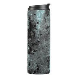 Blau und schwarz gekaut thermosbecher