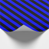 Blau und Schwarz gestreift Geschenkpapier (Ecke)