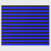 Blau und Schwarz gestreift Geschenkpapier (Flach)