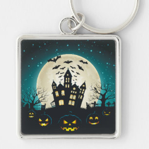 Blau und Schwarz Halloween Schlüsselanhänger