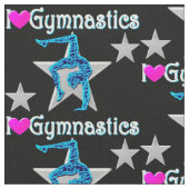 BLAU UND SCHWARZ I LIEBE GYMNASTIK FABRIK STOFF (Nahaufnahme)