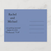 Blau und Schwarz - Imitate stehen Save the Date Ankündigungspostkarte (Rückseite)