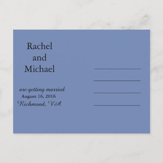 Blau und Schwarz - Imitate stehen Save the Date Ankündigungspostkarte (Rückseite)