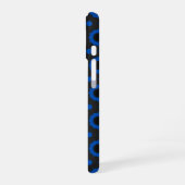 Blau und Schwarz iPhone 16 Hülle (Linke Seite)