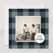 Blau und Schwarz Kariert bester Opa-Geschenk mit F (Vorderseite)