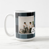 Blau und Schwarz Kariert bester Opa-Geschenk mit F Kaffeetasse (Links)