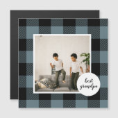 Blau und Schwarz Kariert bester Opa-Geschenk mit F Magnetkarte (Vorne/Hinten)