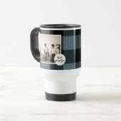 Blau und Schwarz Kariert bester Opa-Geschenk mit F Reisebecher (Vorderseite Links)