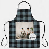 Blau und Schwarz Kariert bester Opa-Geschenk mit F Schürze (Vorderseite)