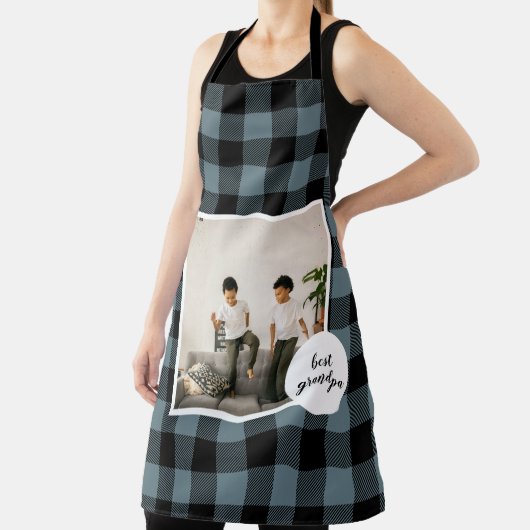 Blau und Schwarz Kariert bester Opa-Geschenk mit F Schürze (InSitu)