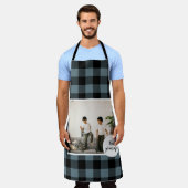 Blau und Schwarz Kariert bester Opa-Geschenk mit F Schürze (Getragen)