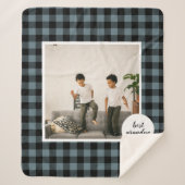 Blau und Schwarz Kariert bester Opa-Geschenk mit F Sherpadecke (Vorderseite)