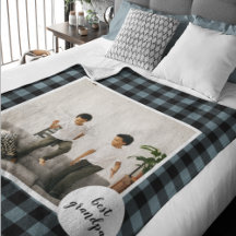 Blau und Schwarz Kariert bester Opa-Geschenk mit F