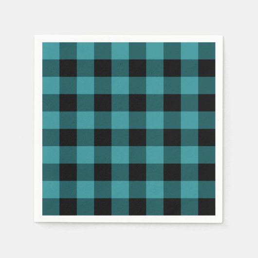 Blau und Schwarz Kariert Serviette (Vorderseite)